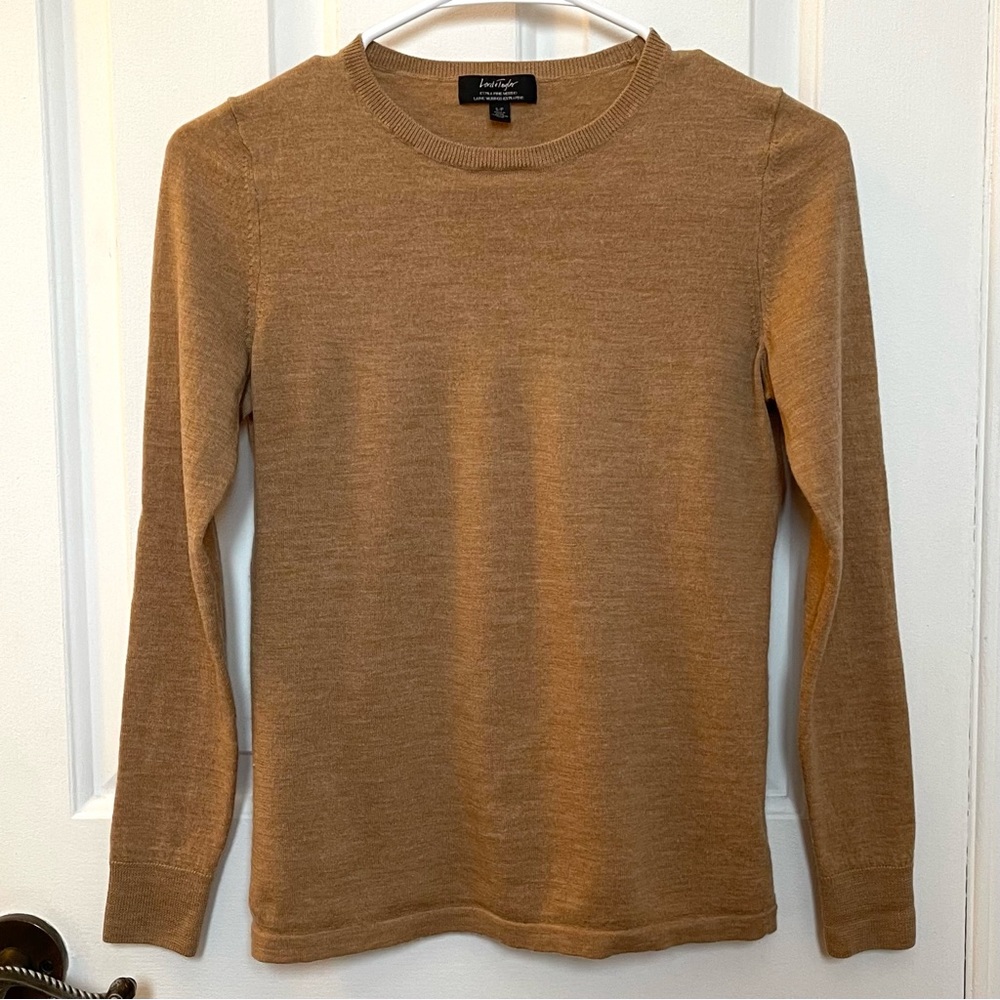 Lord & Taylor Women's Crew Neck Sweater in Camel Brown